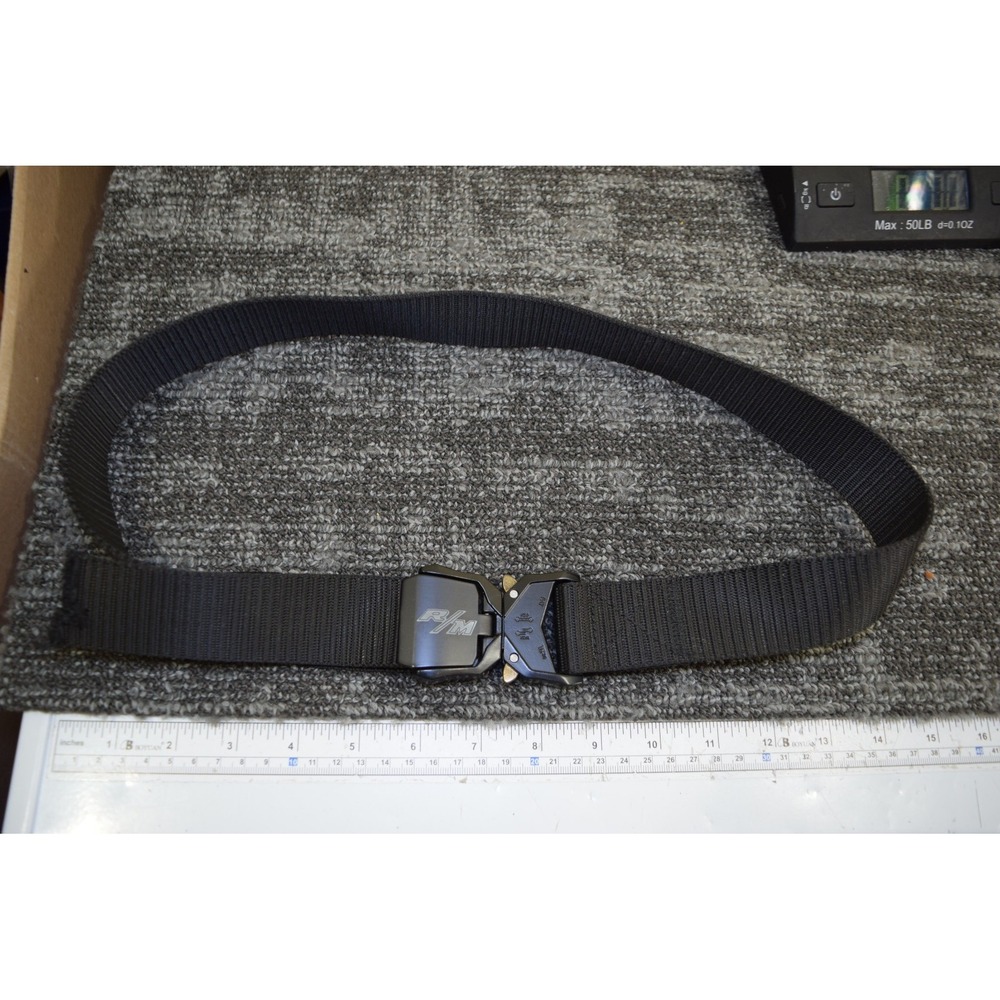 R/M Tactical CCW Belt Black Nylon Mechanical Buckle Measures 36" Long Overall